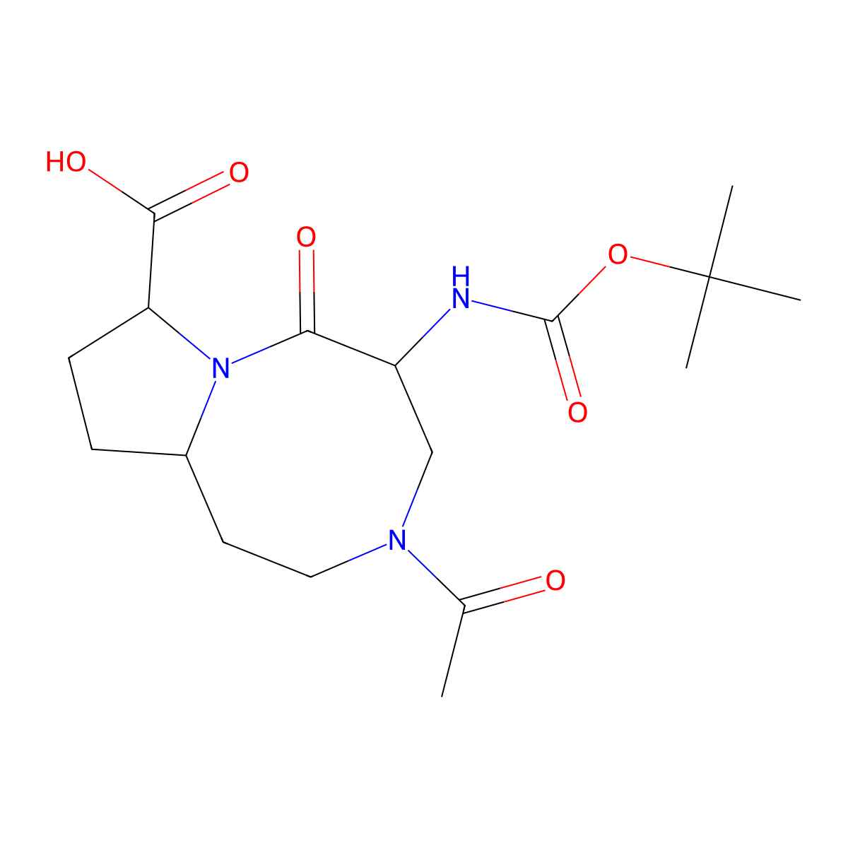 (5S,8S,10aR)-3-acetyl-5-(tert-butoxycarbonylamino)-6-oxo-1,2,4,5,8,9,10,10a-octahydropyrrolo[1,2-a][1,5]diazocine-8-carboxylic acid molecular structure, CAS 2497590-06-2