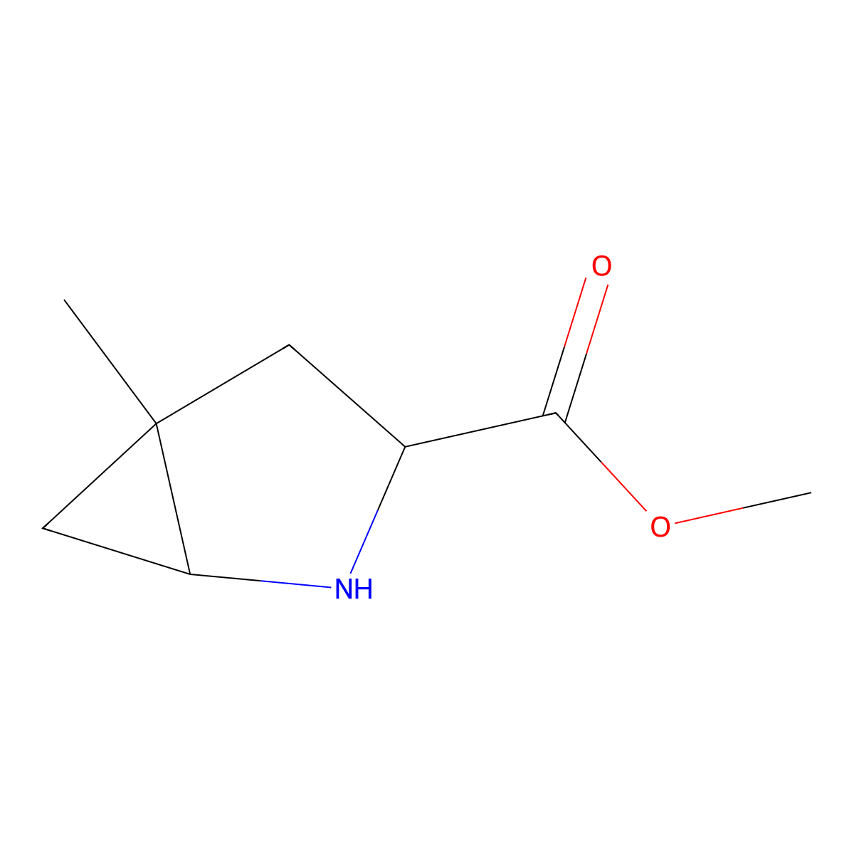 Methyl (1S,3S,5S)-5-methyl-2-azabicyclo[3.1.0]hexane-3-carboxylate molecular structure, CAS 2497594-25-7