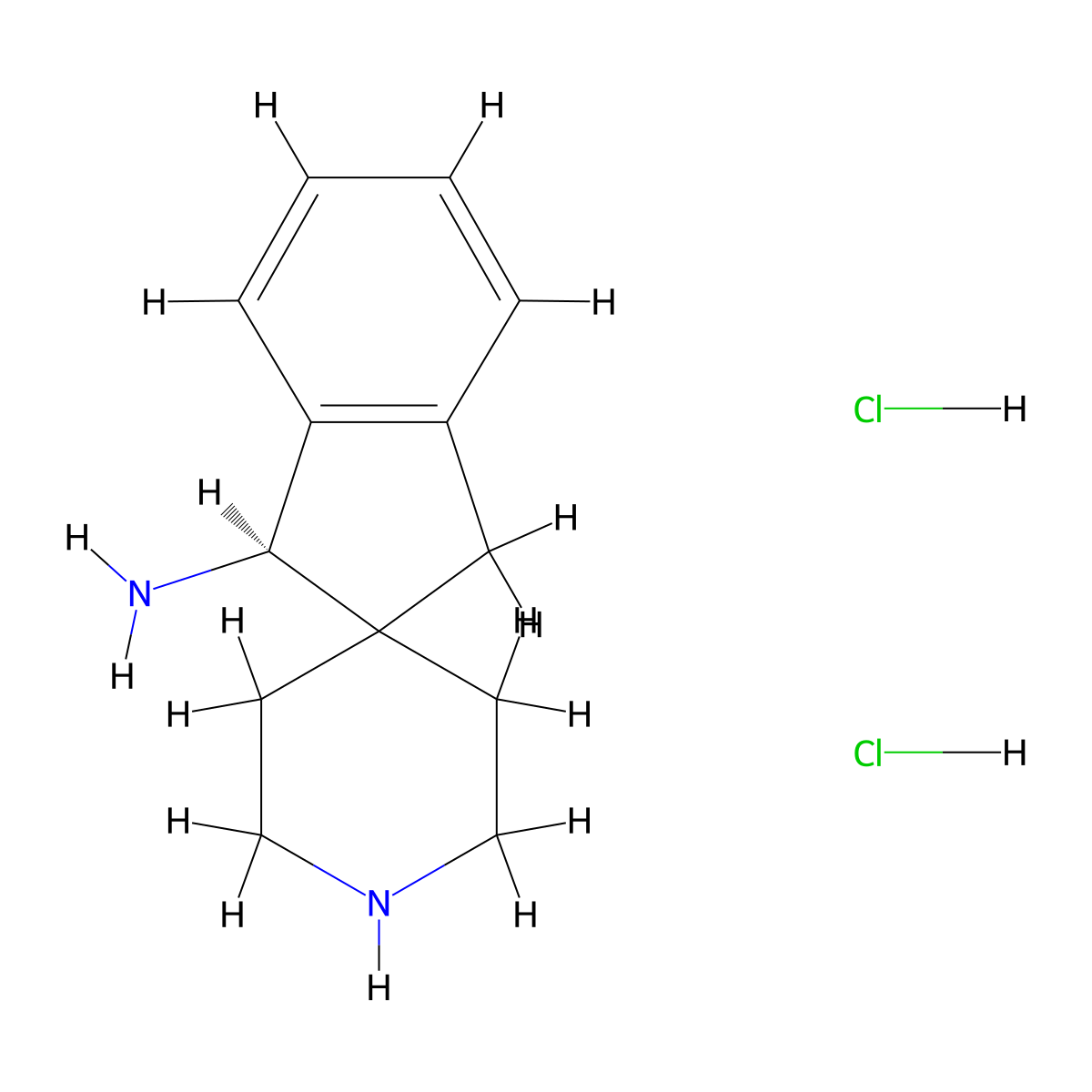 (1R)-spiro[indane-2,4'-piperidine]-1-amine;dihydrochloride molecular structure, CAS 2497764-06-2