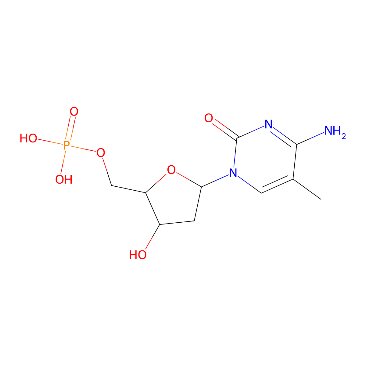 5-Methyl dCMP molecular structure, CAS 2498-41-1