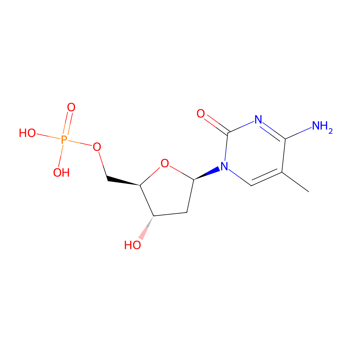 5-Methyl dCMP molecular structure, CAS 2498-41-1