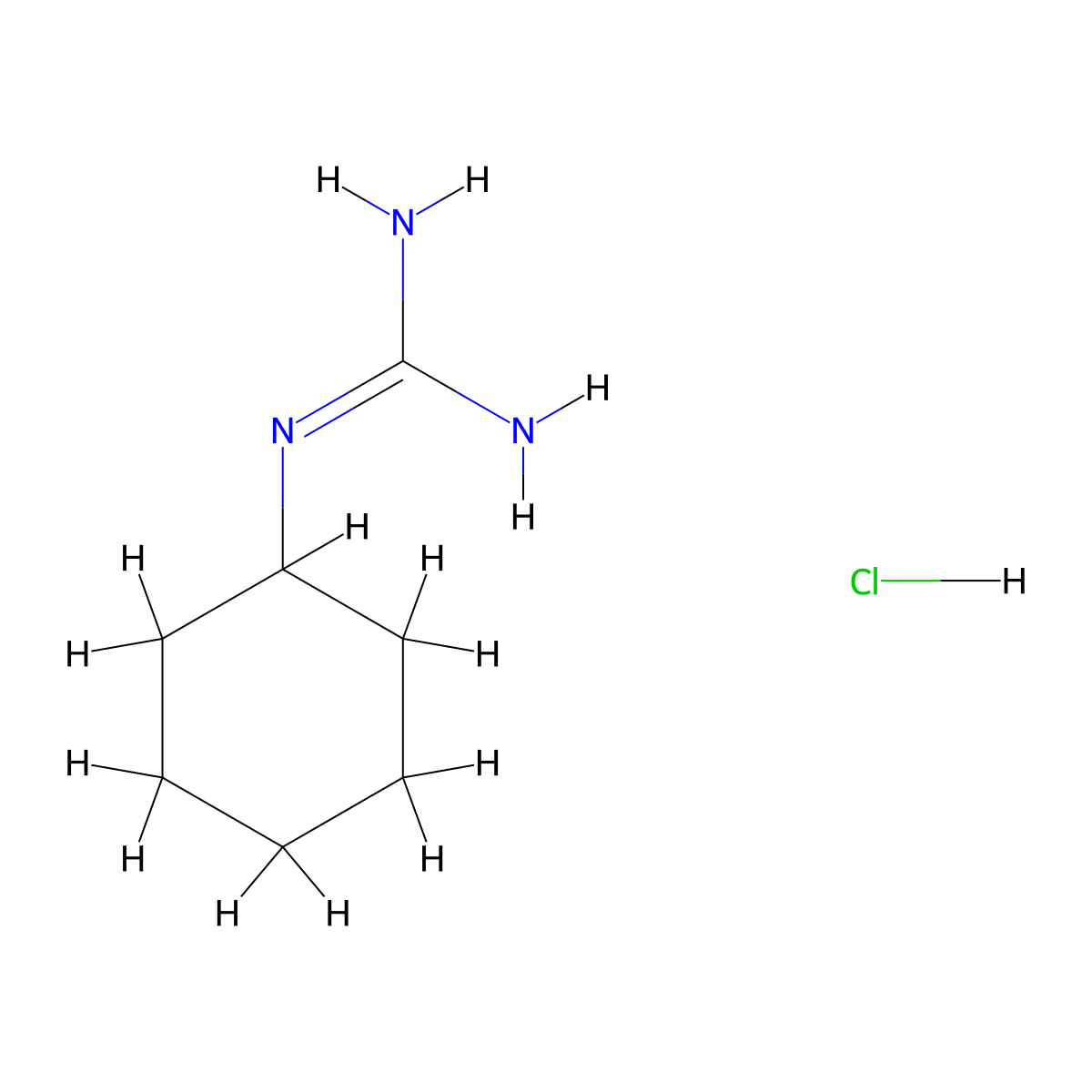 Cyclohexylguanidine monohydrochloride molecular structure, CAS 2498-47-7