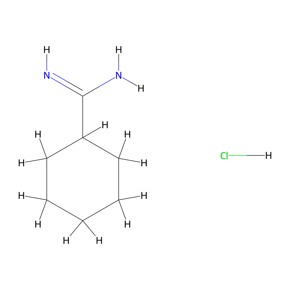 Cyclohexanecarboxamidine hydrochloride molecular structure, CAS 2498-48-8