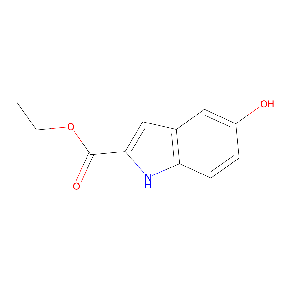 Ethyl 5-hydroxy-1H-indole-2-carboxylate molecular structure, CAS 24985-85-1