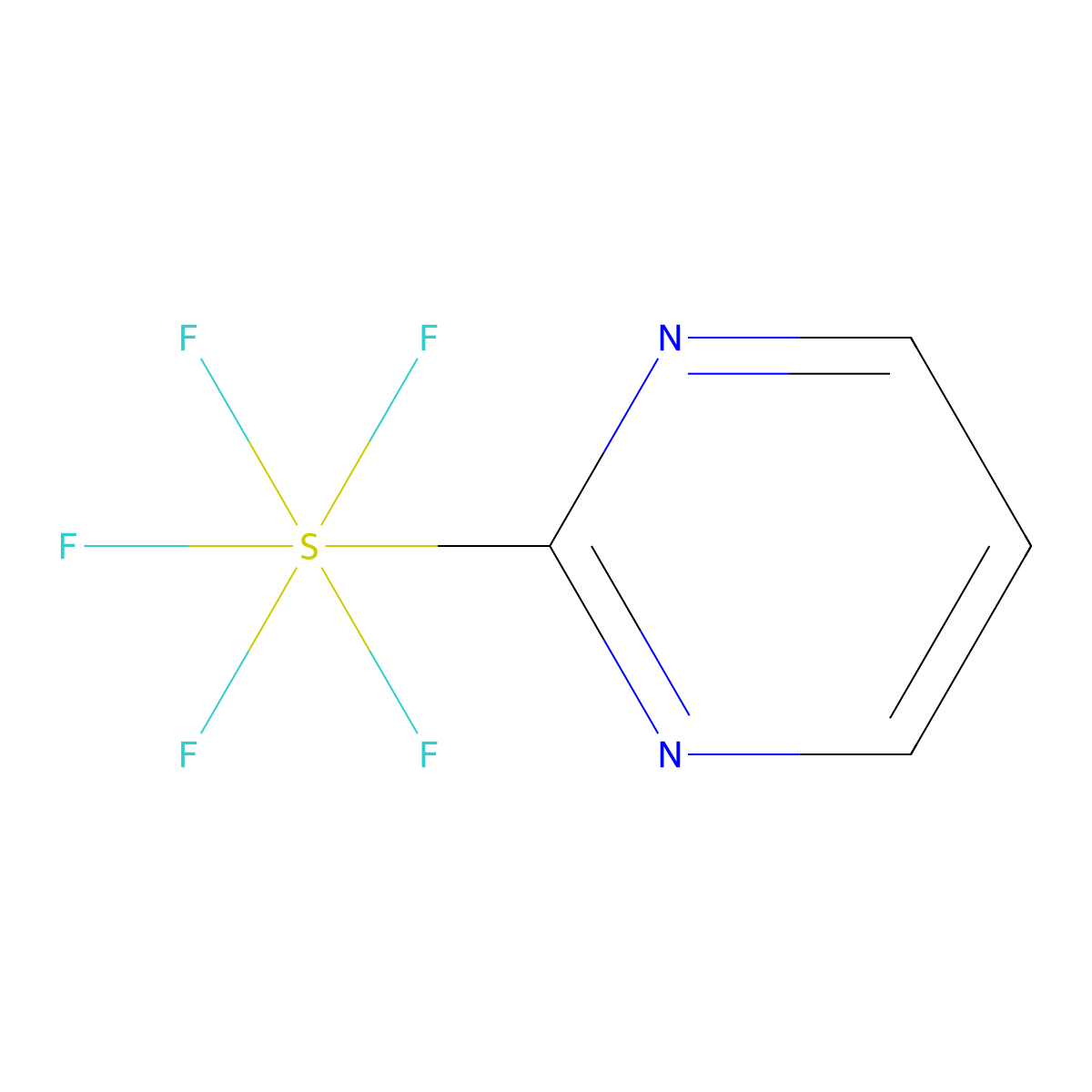 Pentafluoro(pyrimidin-2-yl)-lambda6-sulfane molecular structure, CAS 2498580-12-2