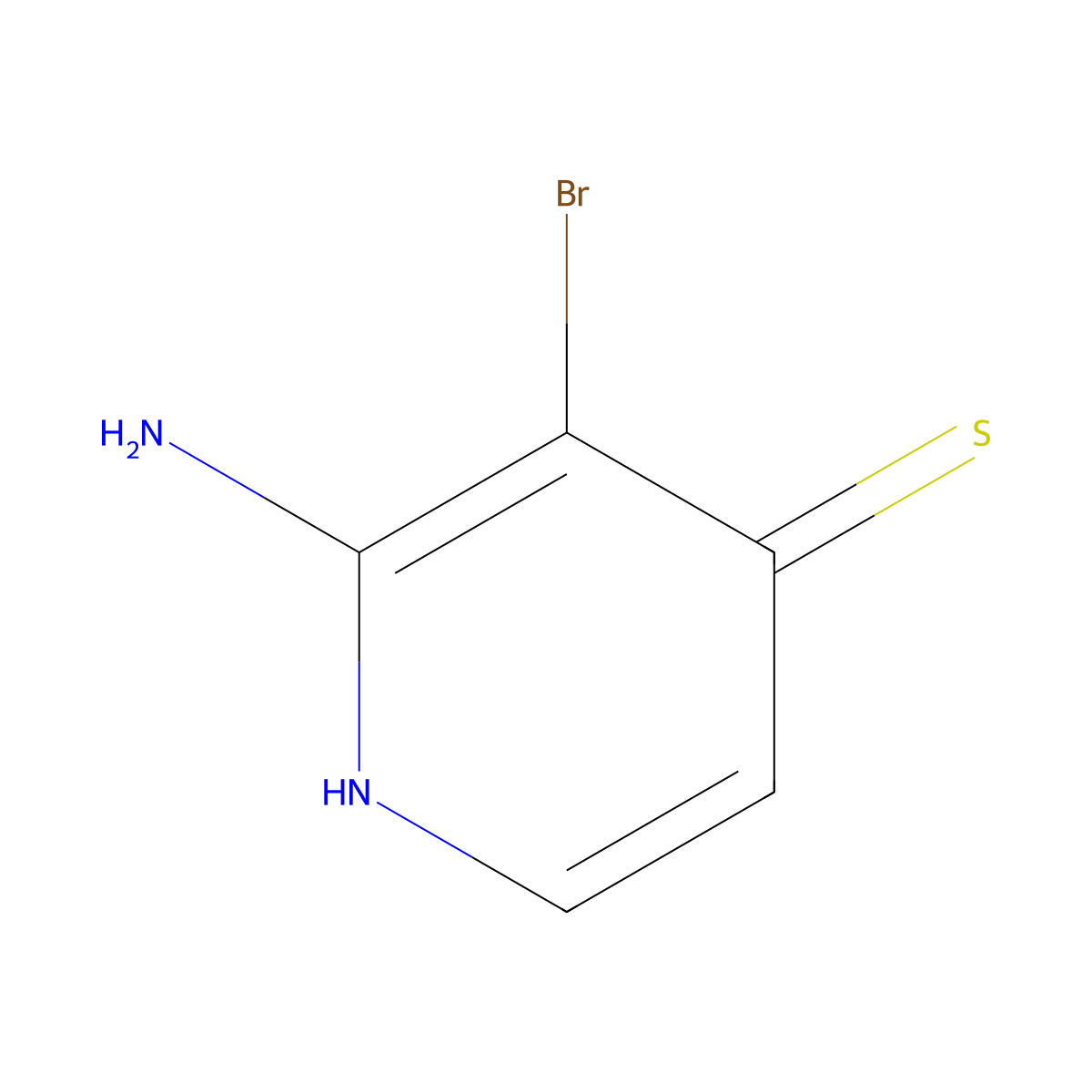 2-Amino-3-bromopyridine-4-thiol molecular structure, CAS 2498598-77-7