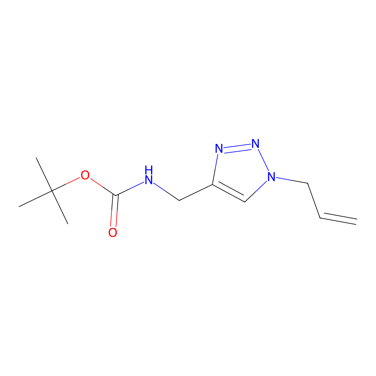tert-butyl N-{[1-(prop-2-en-1-yl)-1H-1,2,3-triazol-4-yl]methyl}carbamate molecular structure, CAS 2498765-18-5