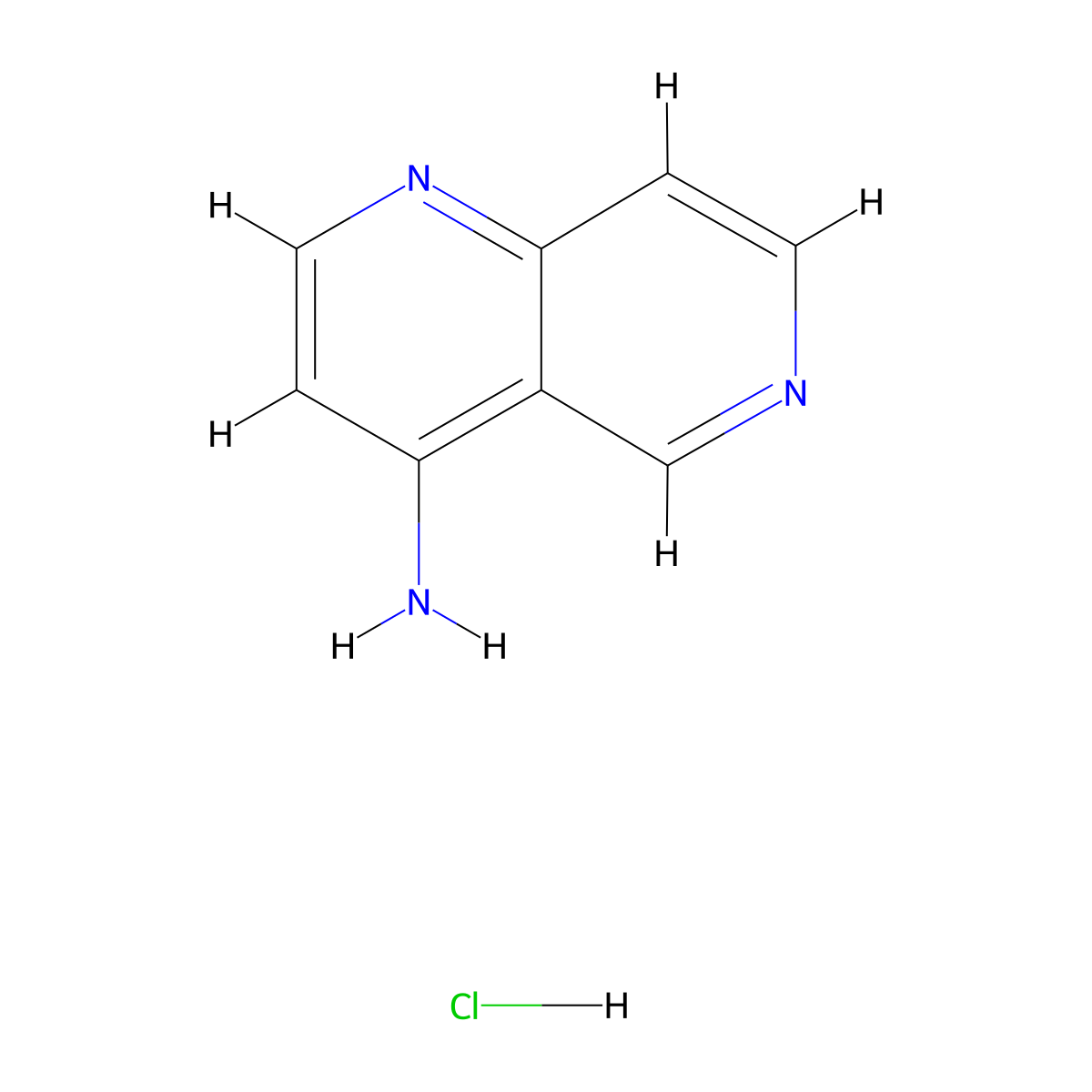 1,6-Naphthyridin-4-amine hydrochloride molecular structure, CAS 249889-70-1
