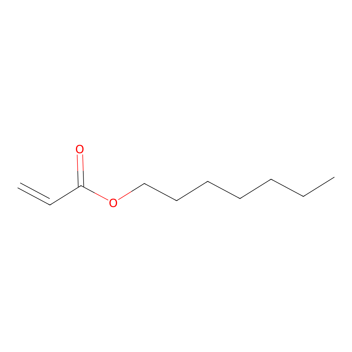 Heptyl acrylate molecular structure, CAS 2499-58-3