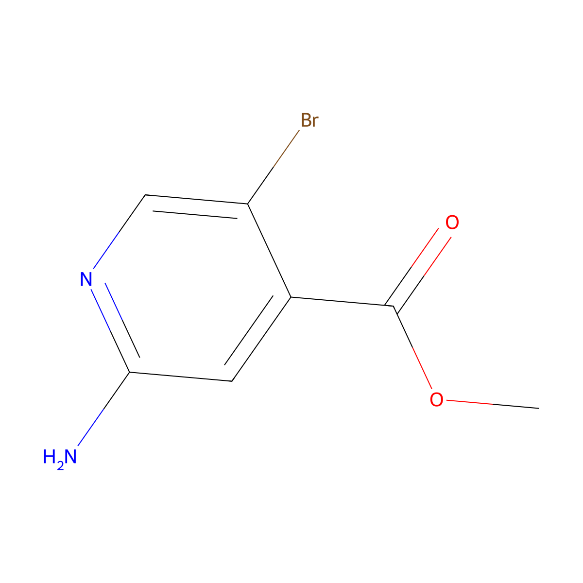 Methyl 2-amino-5-bromoisonicotinate molecular structure, CAS 2499-87-8