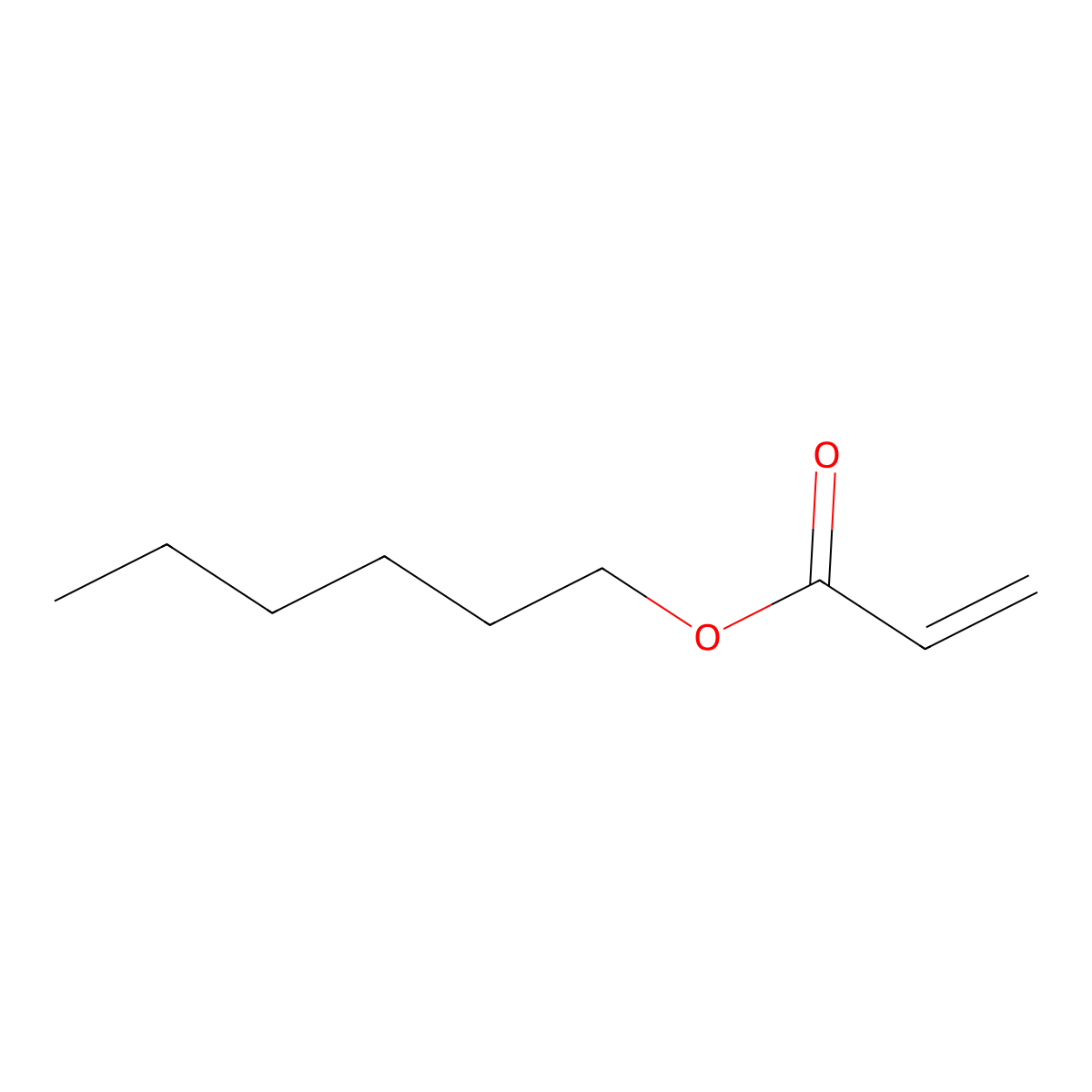 Hexyl acrylate molecular structure, CAS 2499-95-8
