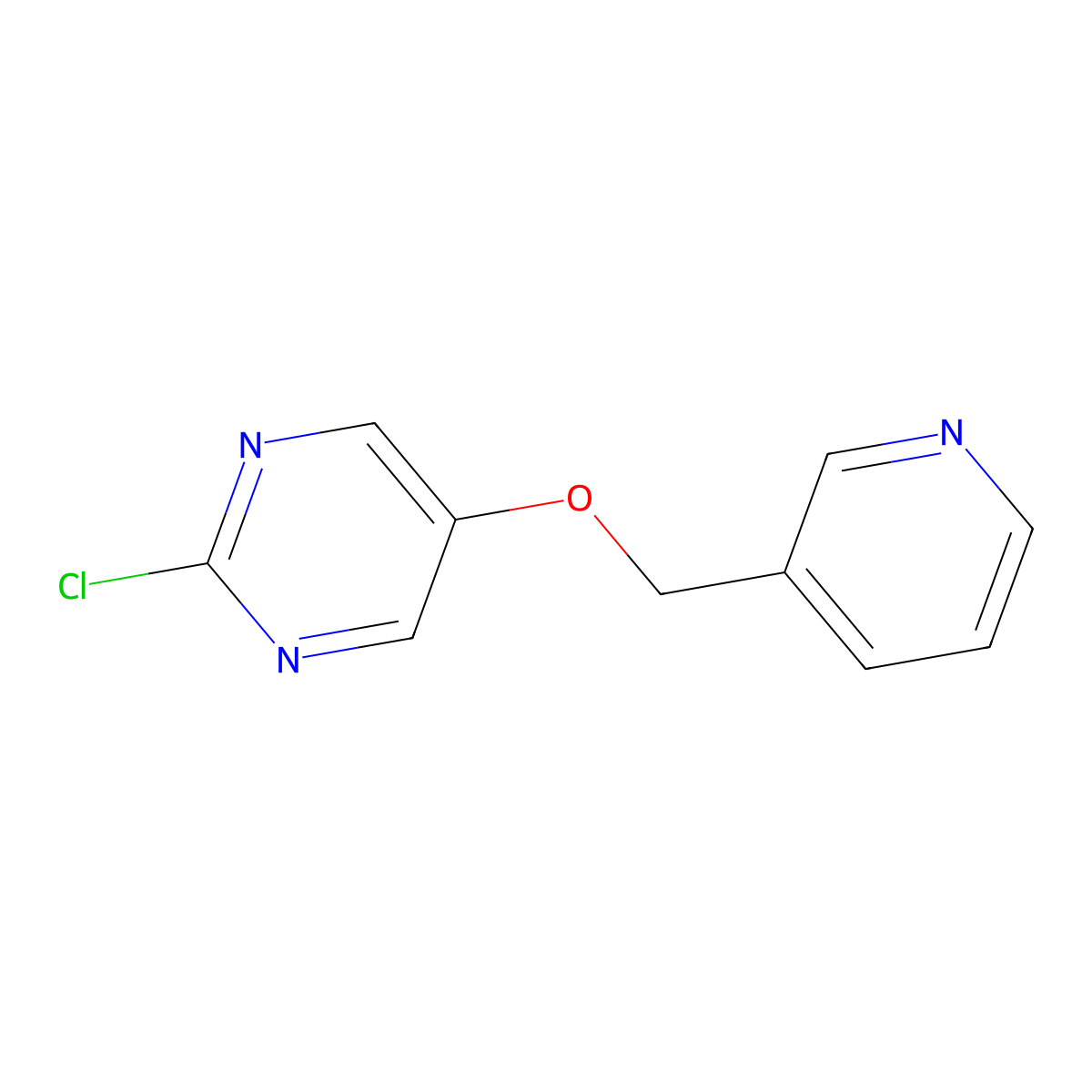 2-Chloro-5-(pyridin-3-ylmethoxy)pyrimidine molecular structure, CAS 2499463-84-0
