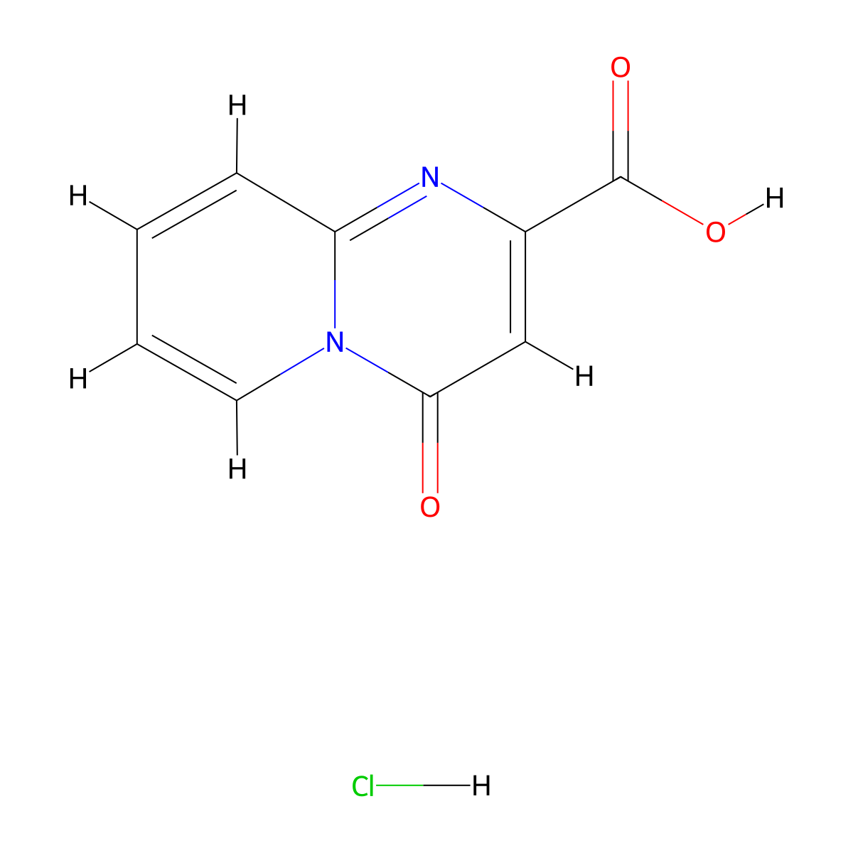 4-Oxo-4H-pyrido[1,2-a]pyrimidine-2-carboxylic acid hydrochloride molecular structure, CAS 2499661-06-0