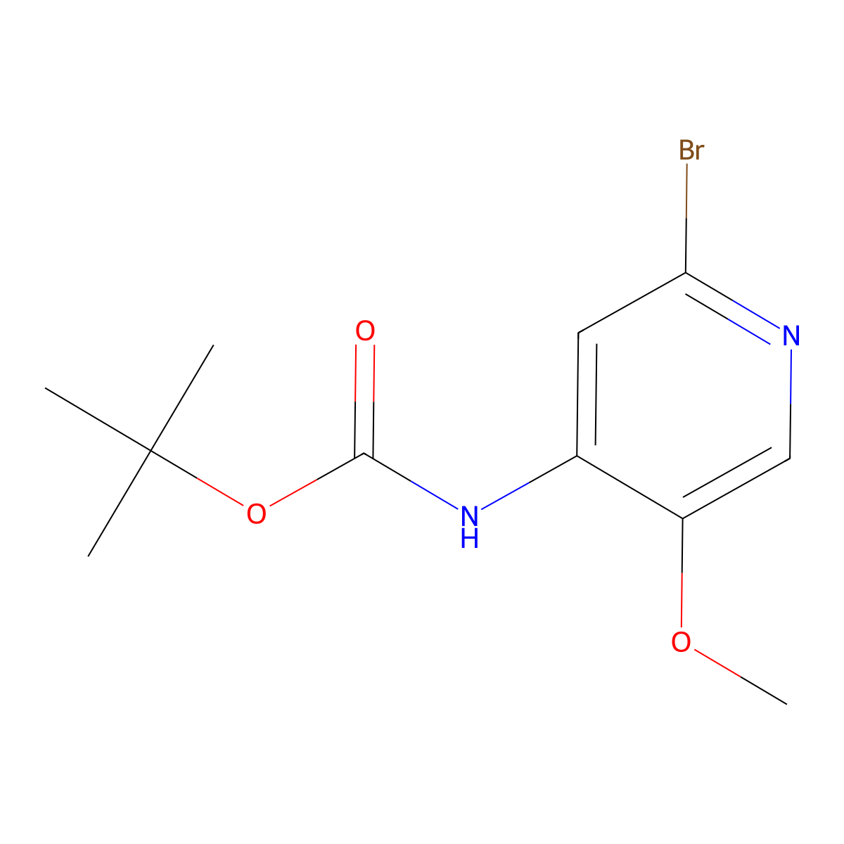 Tert-butyl (2-bromo-5-methoxypyridin-4-YL)carbamate molecular structure, CAS 2499855-74-0