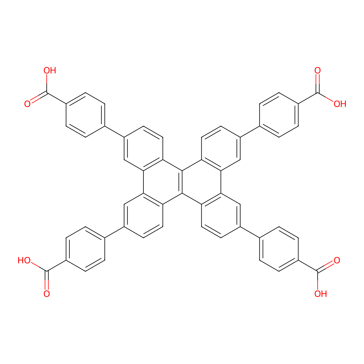 4,4',4'',4'''-(Dibenzo[g,p]chrysene-2,7,10,15-tetrayl)tetrabenzoic acid molecular structure, CAS 2499874-29-0