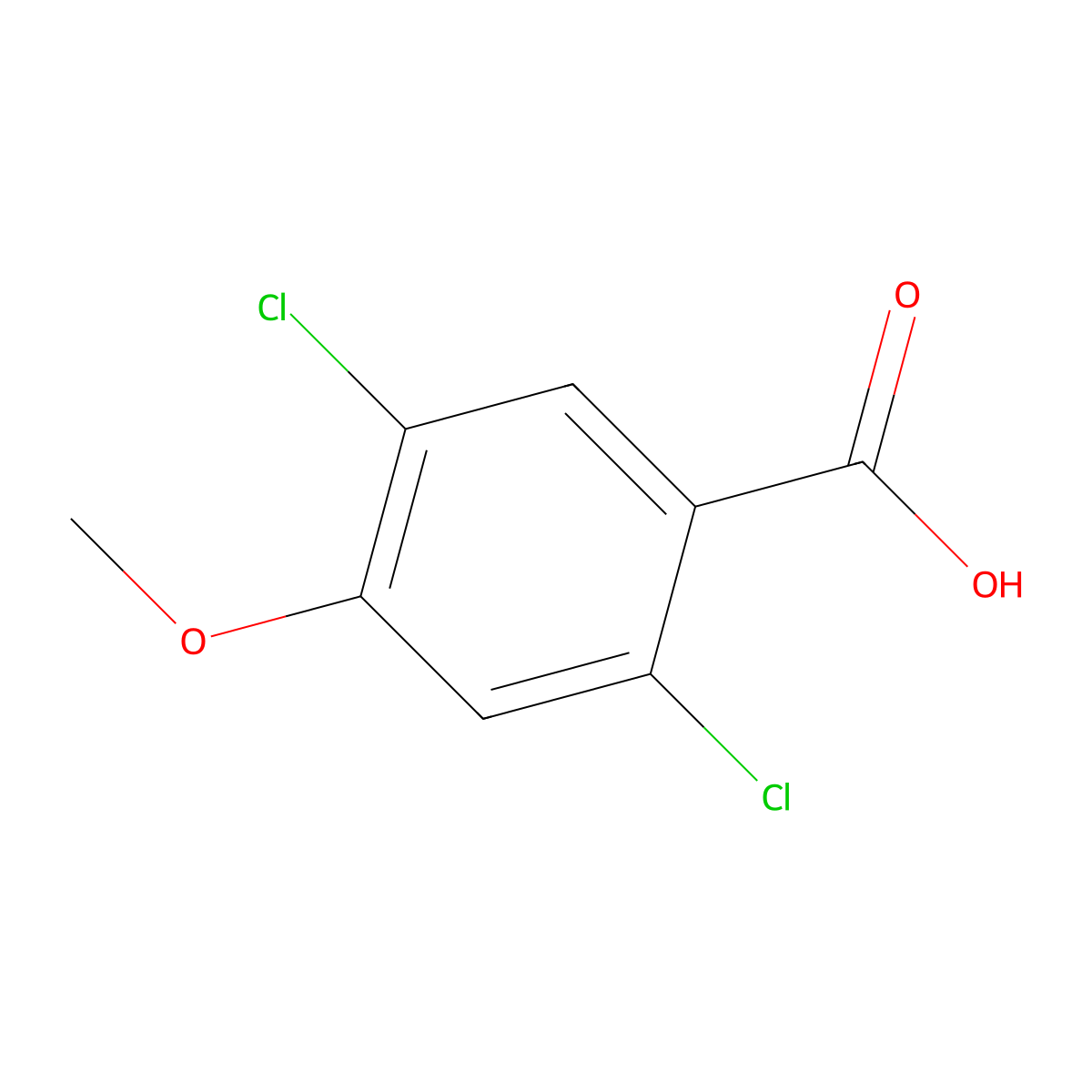 2,5-Dichloro-4-methoxybenzoic acid molecular structure, CAS 2500-03-0