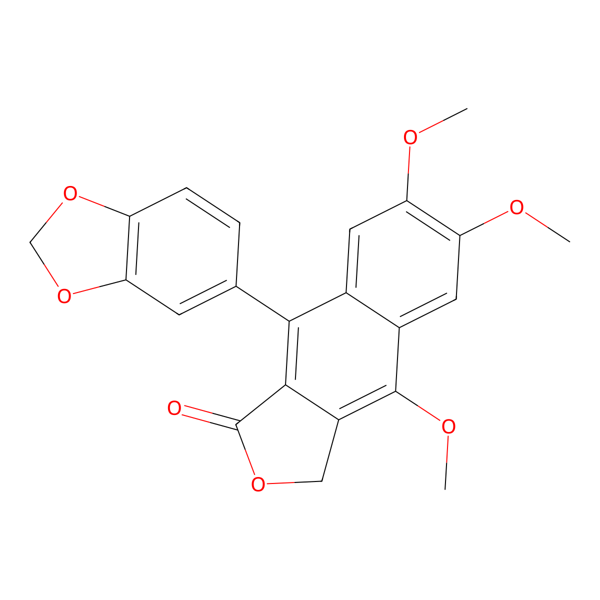 Justicidin A molecular structure, CAS 25001-57-4