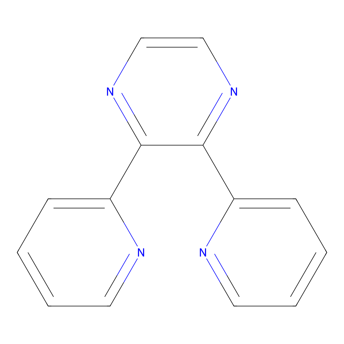 2,3-Bis(2-pyridyl)pyrazine molecular structure, CAS 25005-96-3