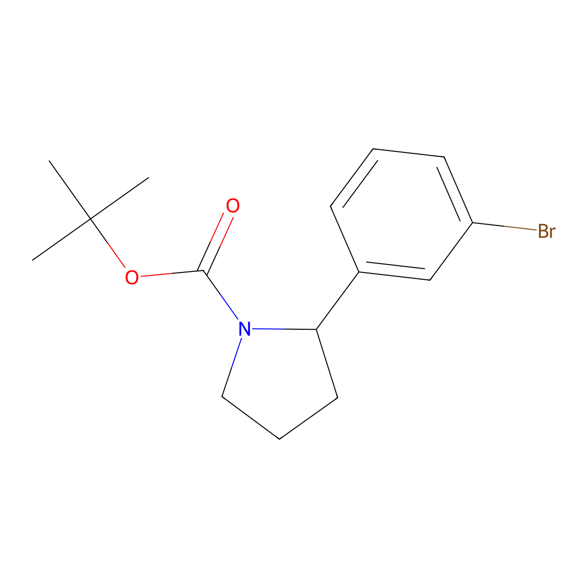 tert-Butyl (R)-2-(3-bromophenyl)pyrrolidine-1-carboxylate molecular structure, CAS 2500579-89-3