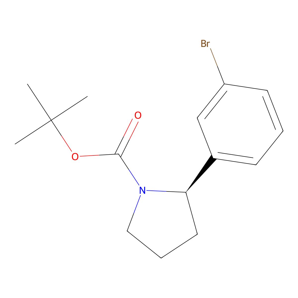 tert-Butyl (R)-2-(3-bromophenyl)pyrrolidine-1-carboxylate molecular structure, CAS 2500579-89-3