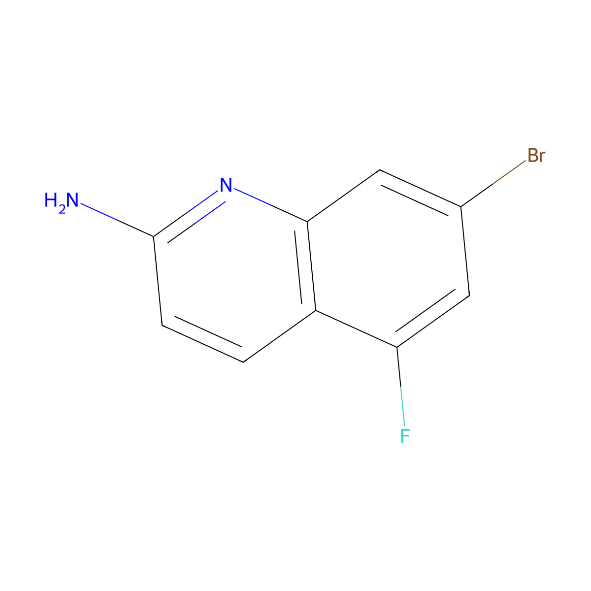 7-Bromo-5-fluoroquinolin-2-amine molecular structure, CAS 2500655-68-3