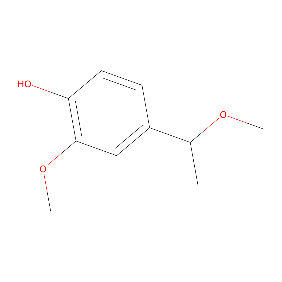 2-Methoxy-4-(1-methoxyethyl)phenol molecular structure, CAS 25007-53-8