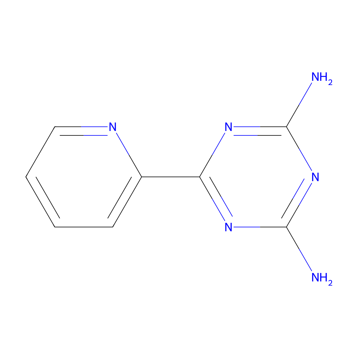 2,4-Diamino-6-(2-pyridyl)-1,3,5-triazine molecular structure, CAS 25007-79-8
