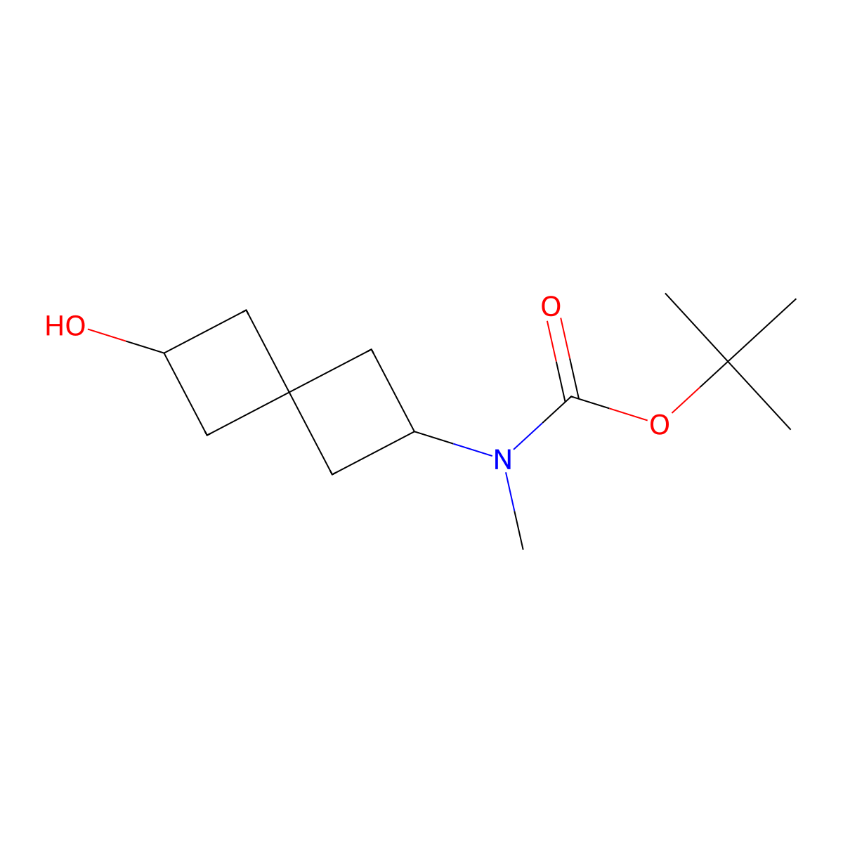 tert-butyl N-{6-hydroxyspiro[3.3]heptan-2-yl}-N-methylcarbamate molecular structure, CAS 2500901-96-0