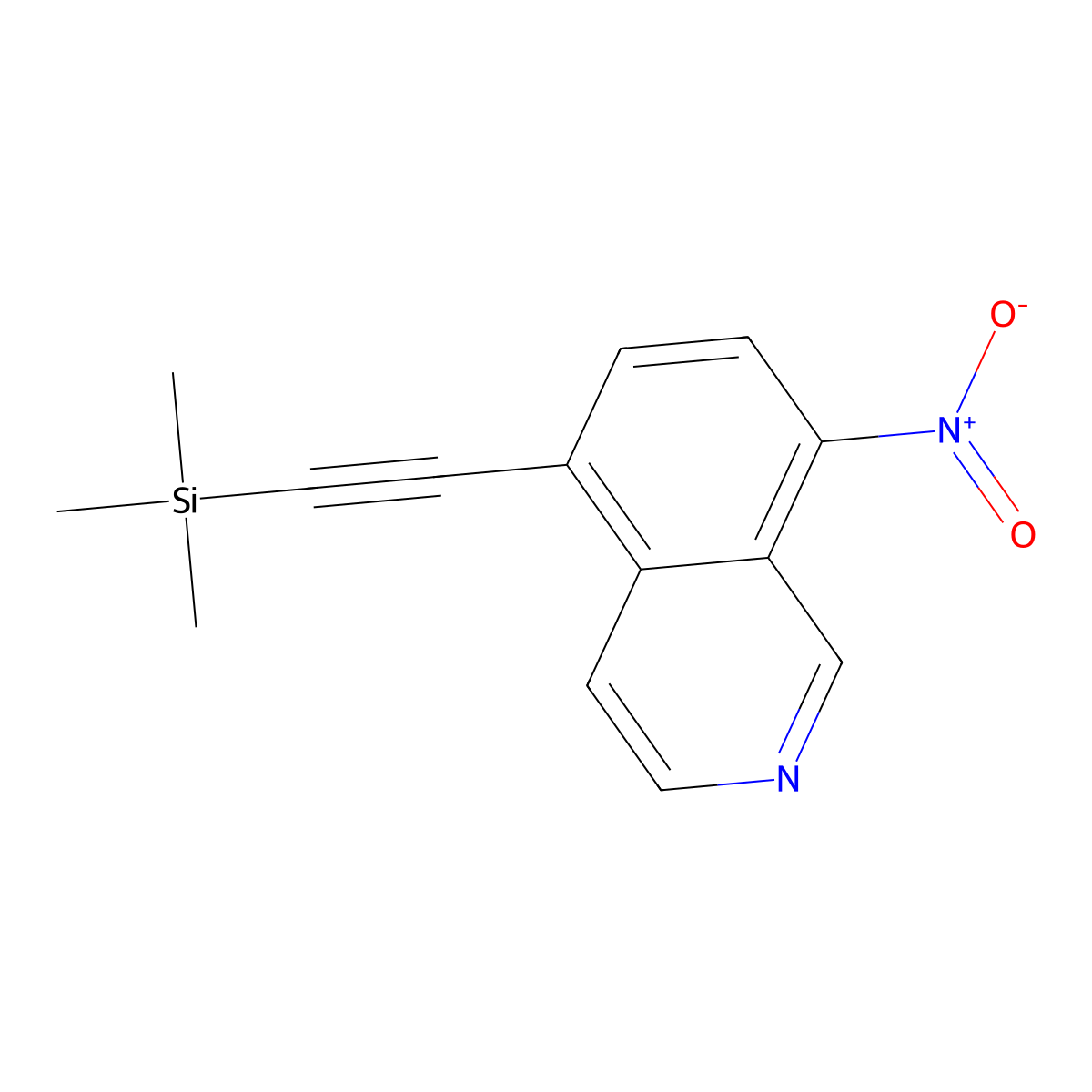 8-Nitro-5-((trimethylsilyl)ethynyl)isoquinoline molecular structure, CAS 2501089-32-1