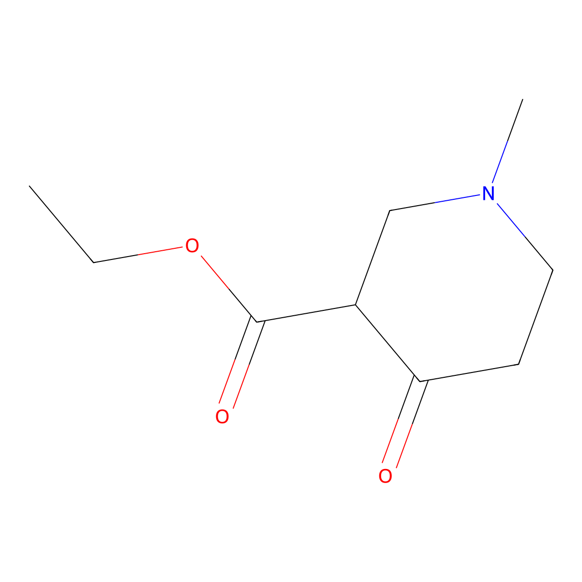 Ethyl 1-methyl-4-oxopiperidine-3-carboxylate molecular structure, CAS 25012-72-0