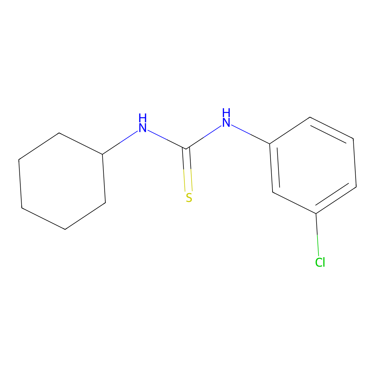 N-(3-chlorophenyl)-N'-cyclohexylthiourea molecular structure, CAS 250121-99-4