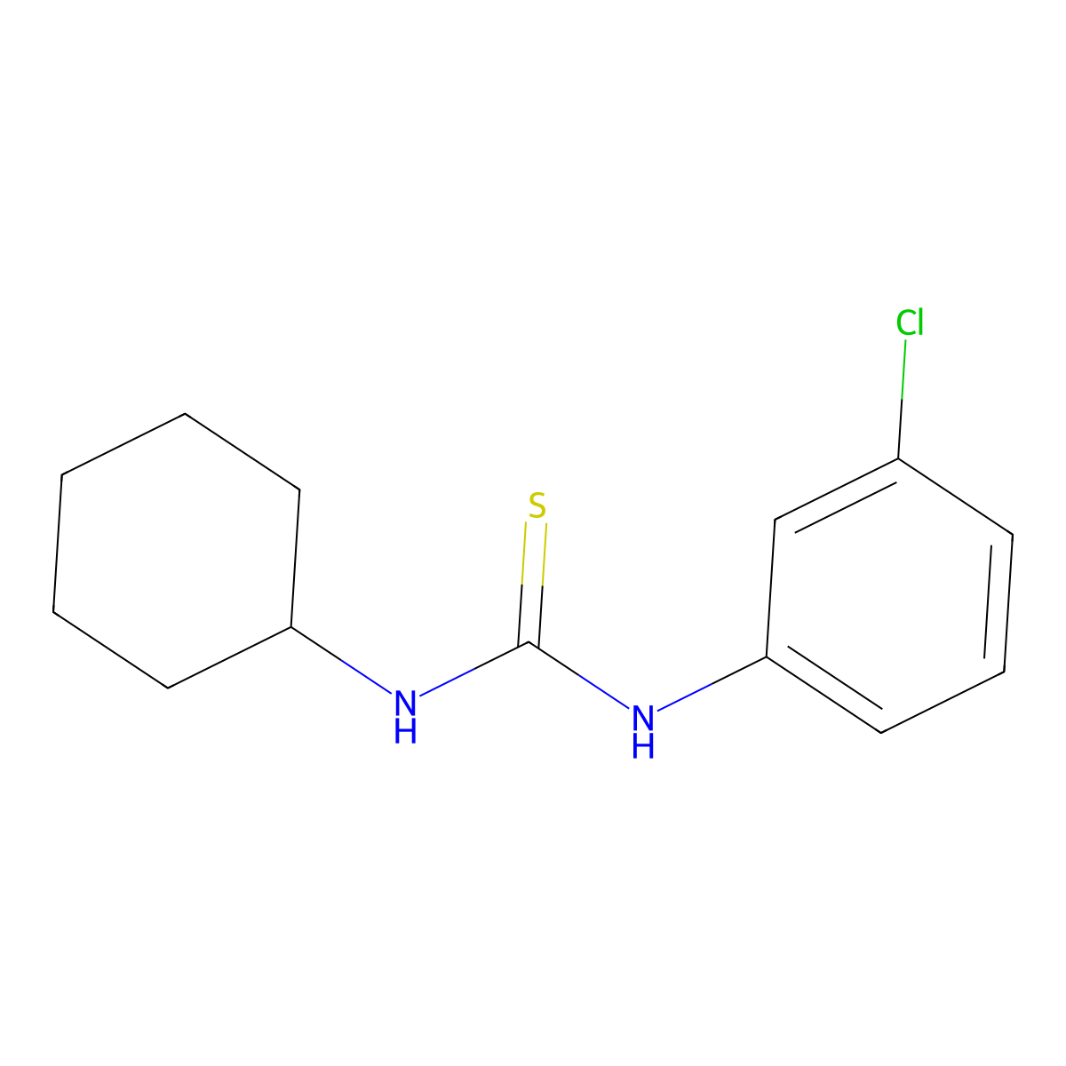 N-(3-chlorophenyl)-N'-cyclohexylthiourea molecular structure, CAS 250121-99-4