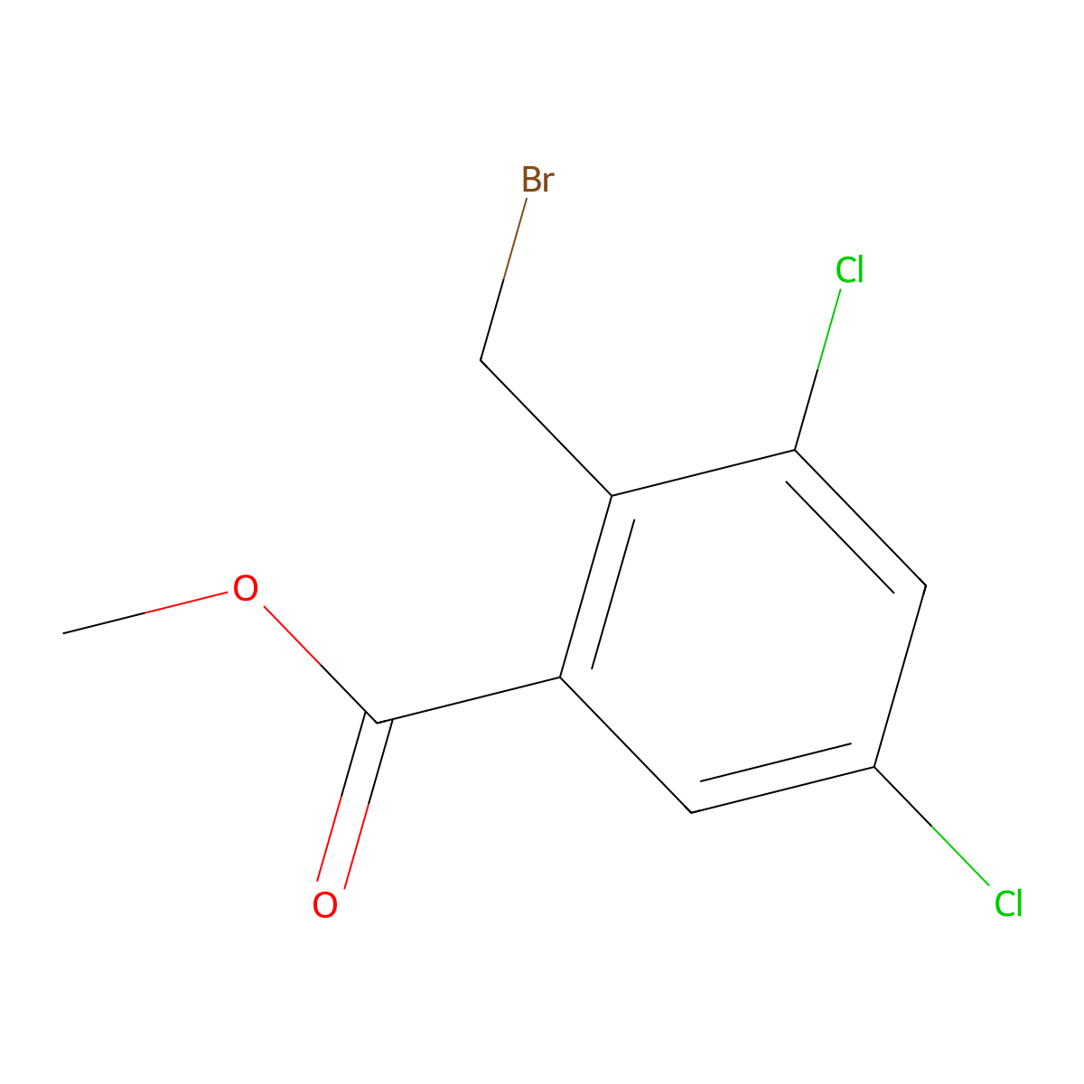 Benzoic acid, 2-(bromomethyl)-3,5-dichloro-, methyl ester molecular structure, CAS 250124-73-3