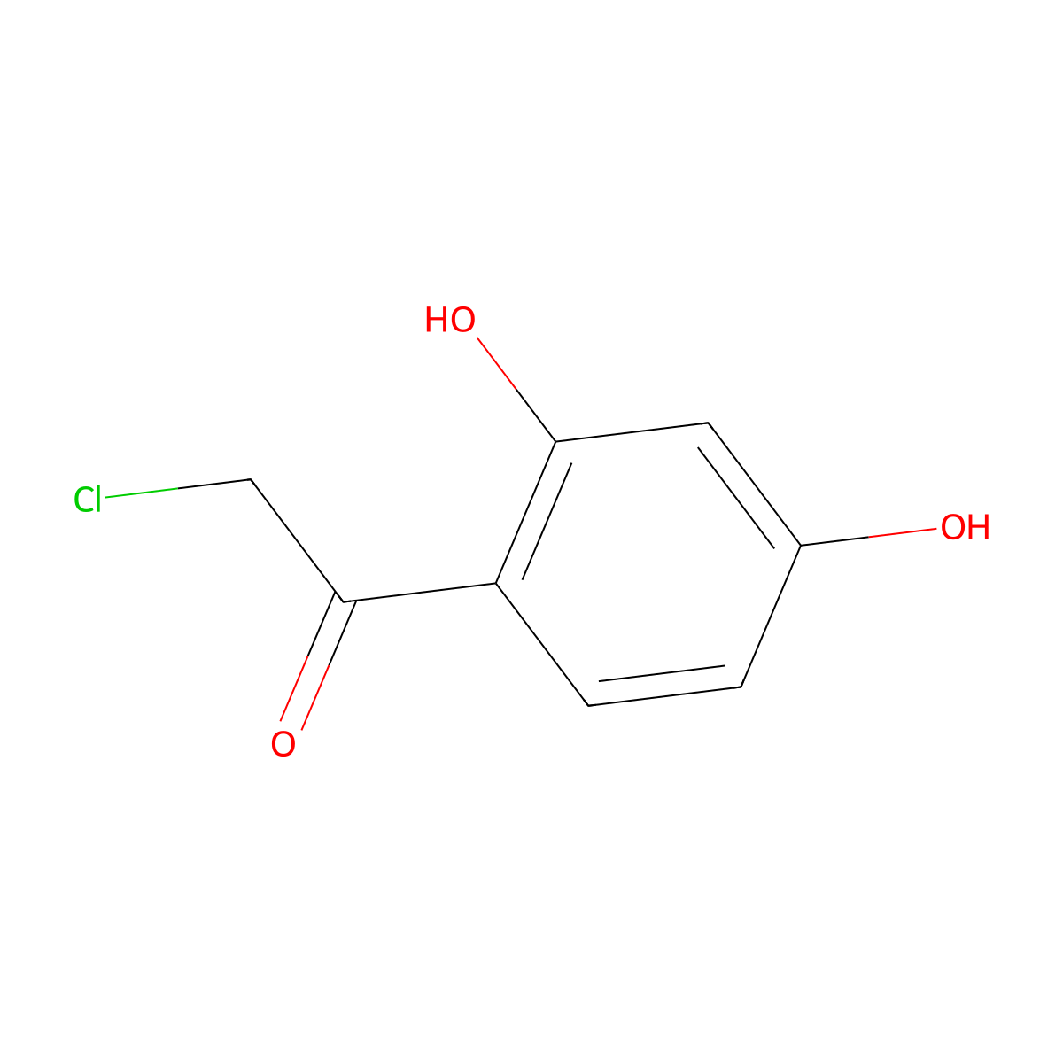 2-Chloro-1-(2,4-dihydroxyphenyl)ethan-1-one molecular structure, CAS 25015-92-3