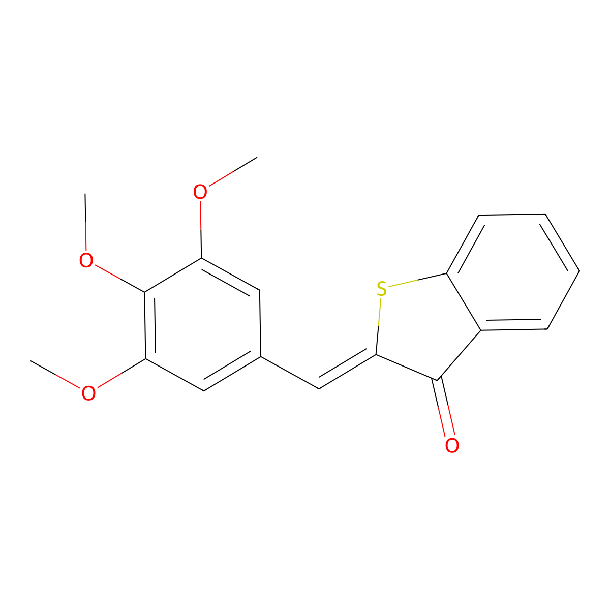 2-[(3,4,5-Trimethoxyphenyl)methylene]benzo[b]thiophen-3(2H)-one molecular structure, CAS 25015-96-7