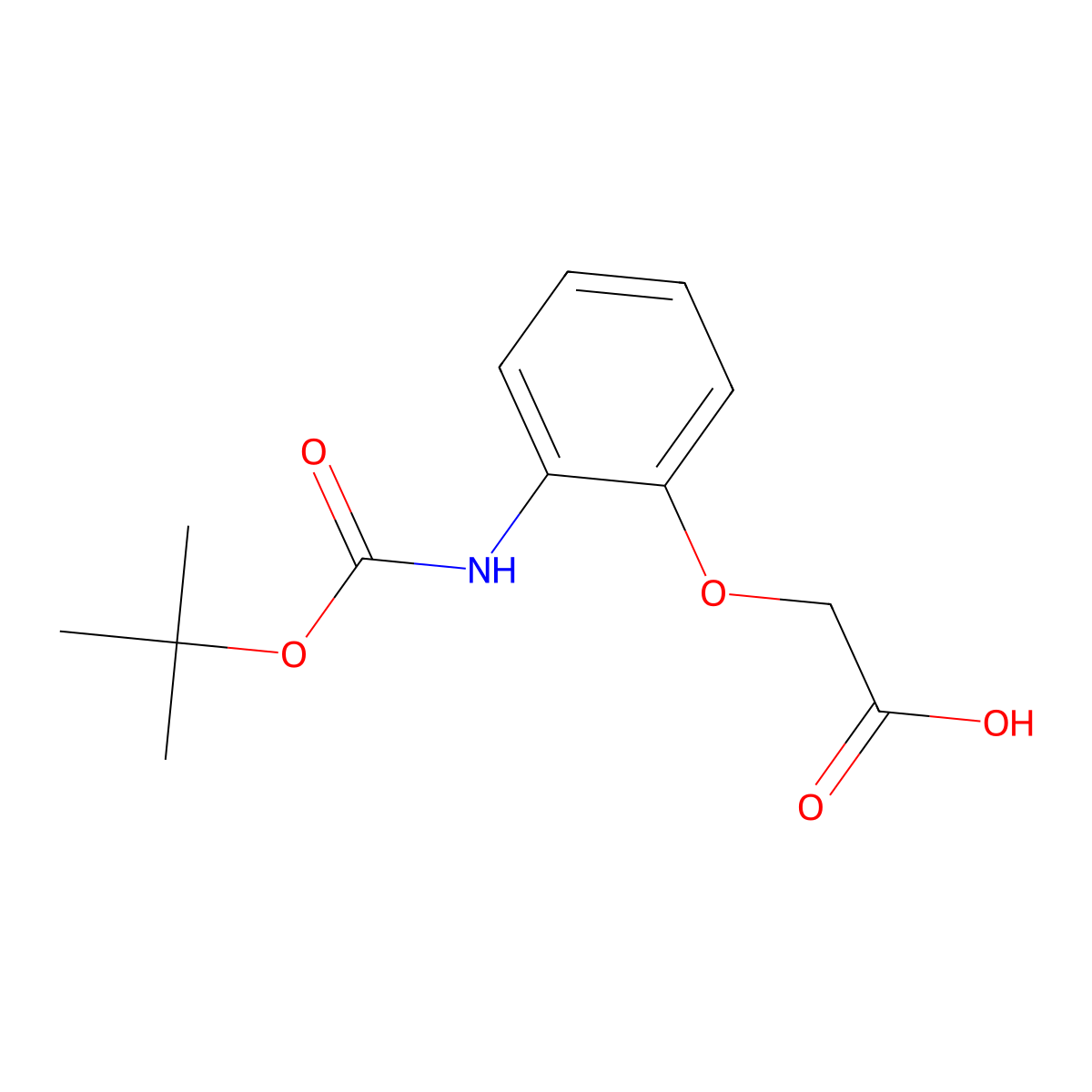 2-(2-{[(Tert-butoxy)carbonyl]amino}phenoxy)acetic acid molecular structure, CAS 250152-10-4