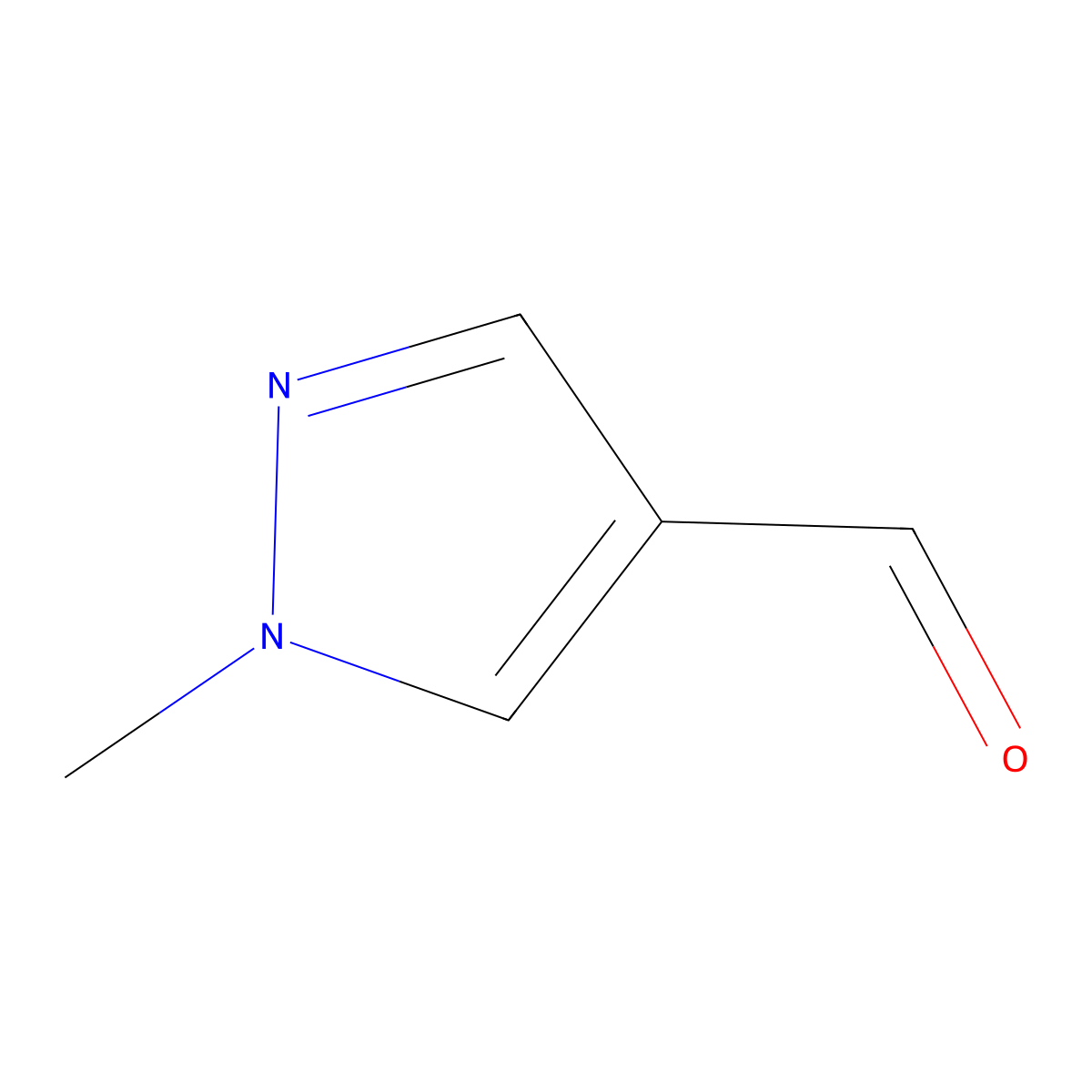 1-Methyl-1H-pyrazole-4-carbaldehyde molecular structure, CAS 25016-11-9