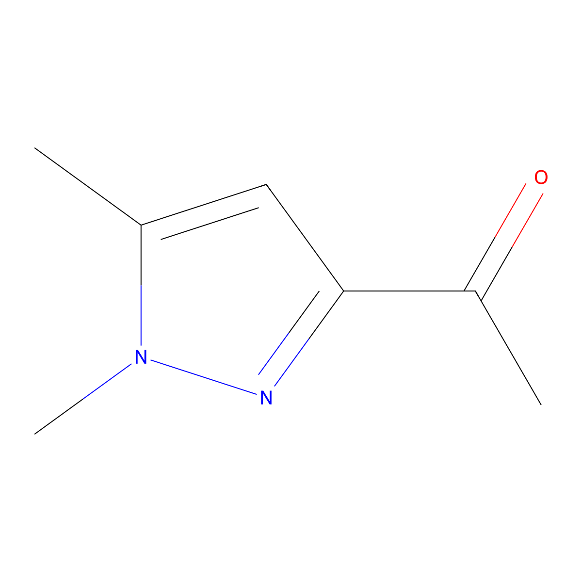 1-(1,5-dimethyl-1H-pyrazol-3-yl)ethanone molecular structure, CAS 25016-15-3