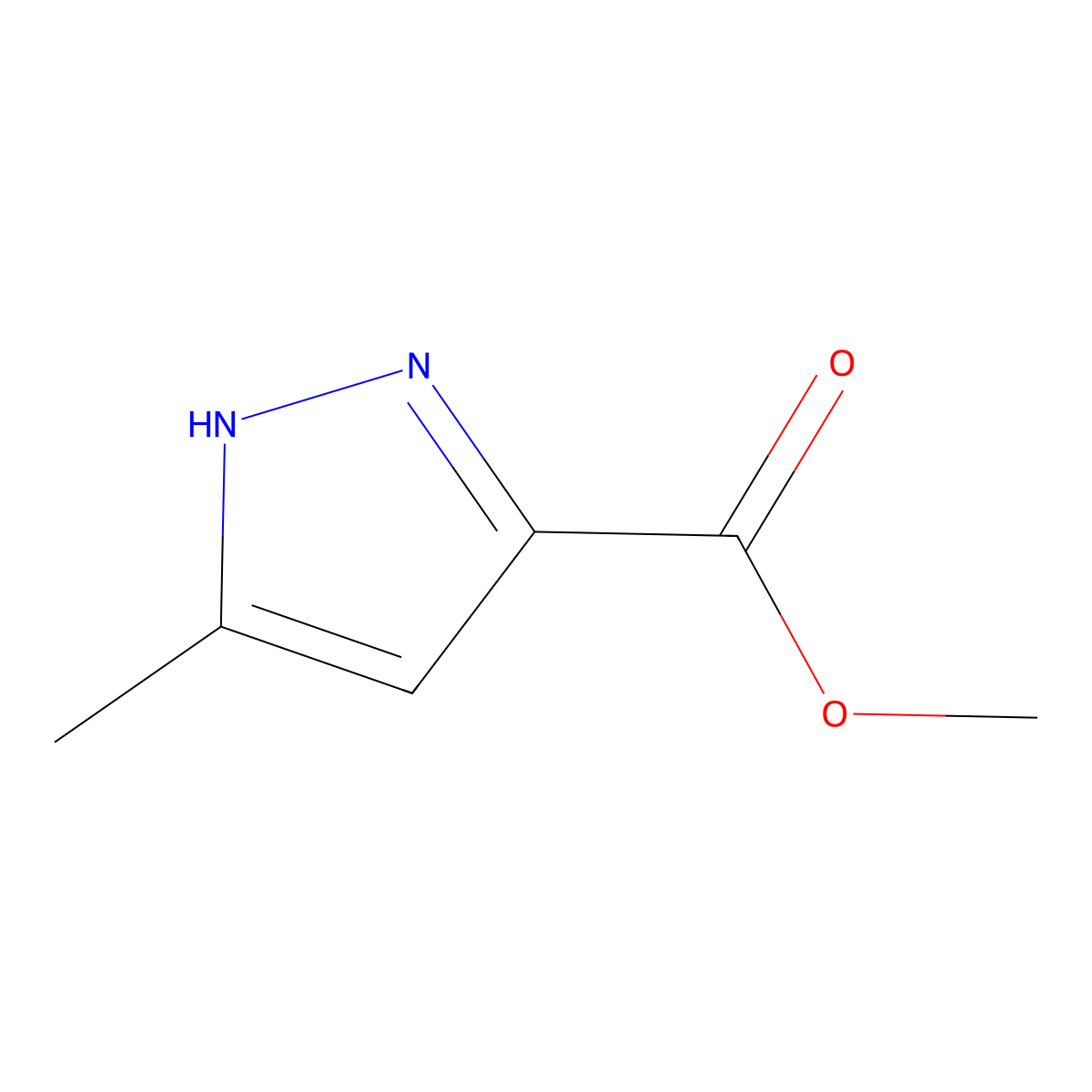 methyl 5-methyl-1H-pyrazole-3-carboxylate molecular structure, CAS 25016-17-5