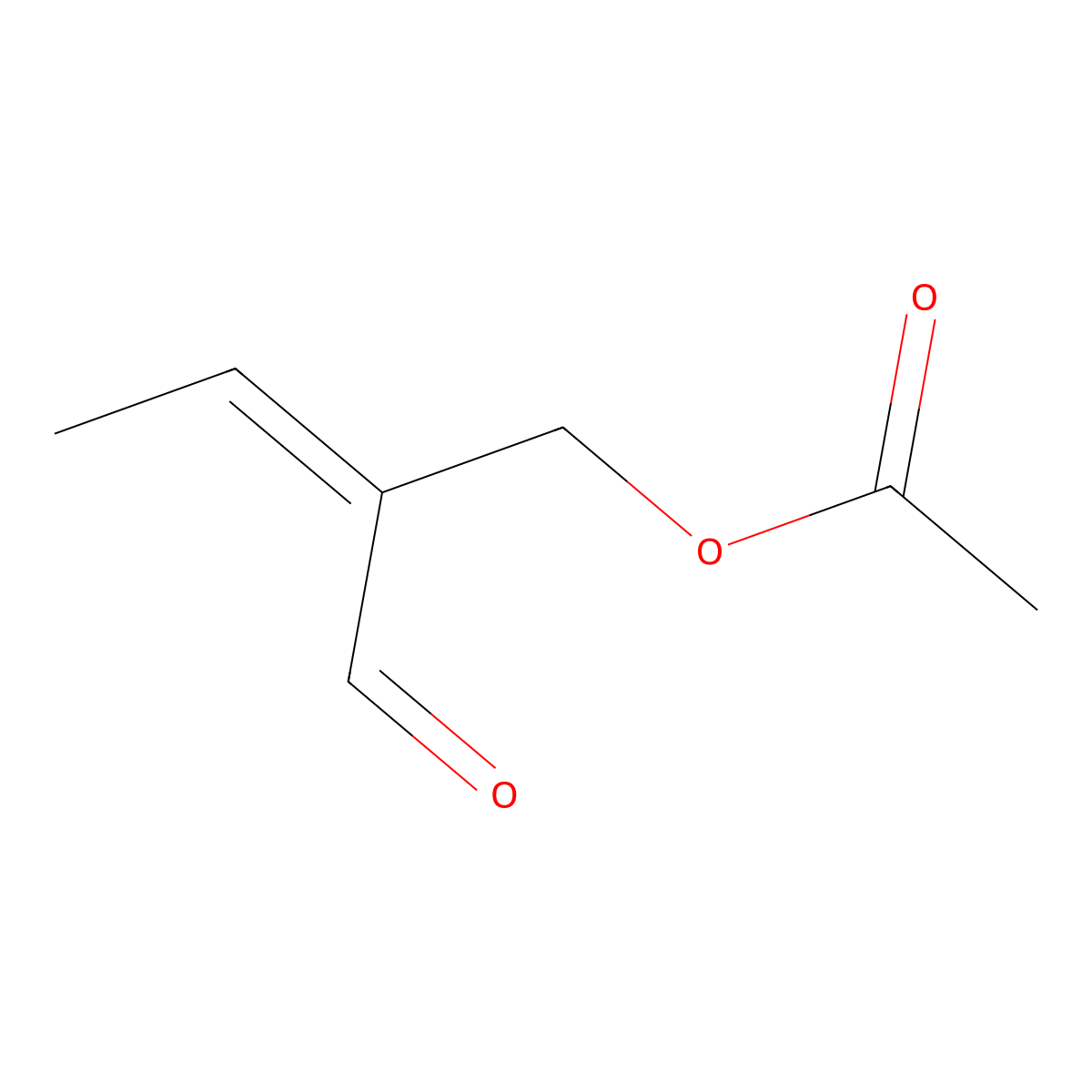 2-Butenal, 2-((acetyloxy)methyl)- molecular structure, CAS 25016-79-9