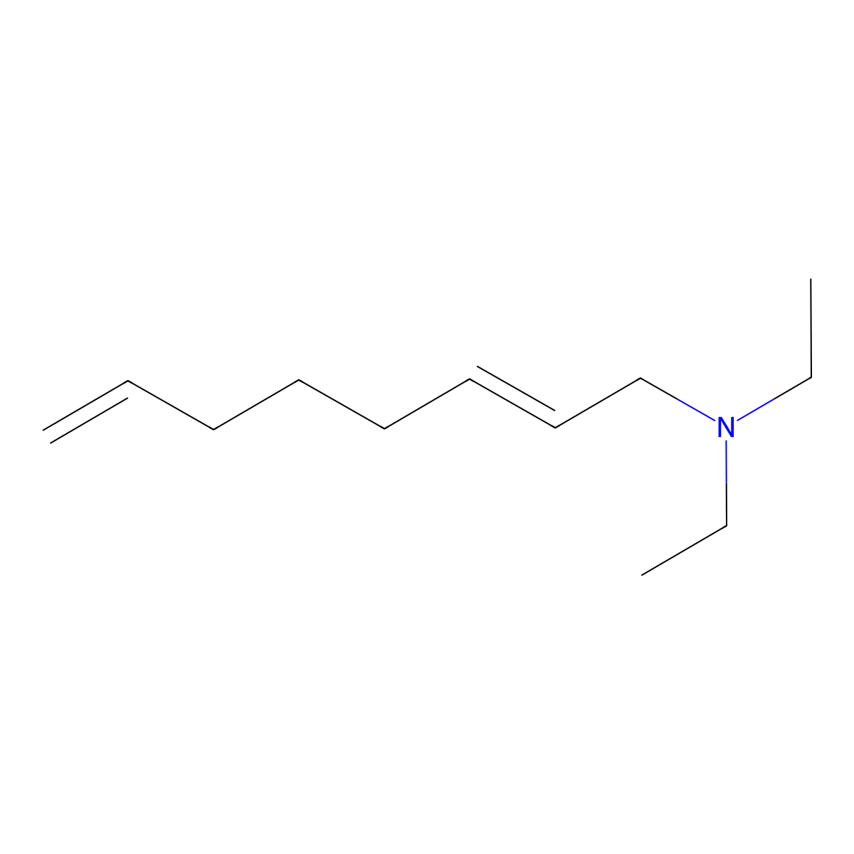 Diethyl-2,7-octadienylamine molecular structure, CAS 25017-02-1