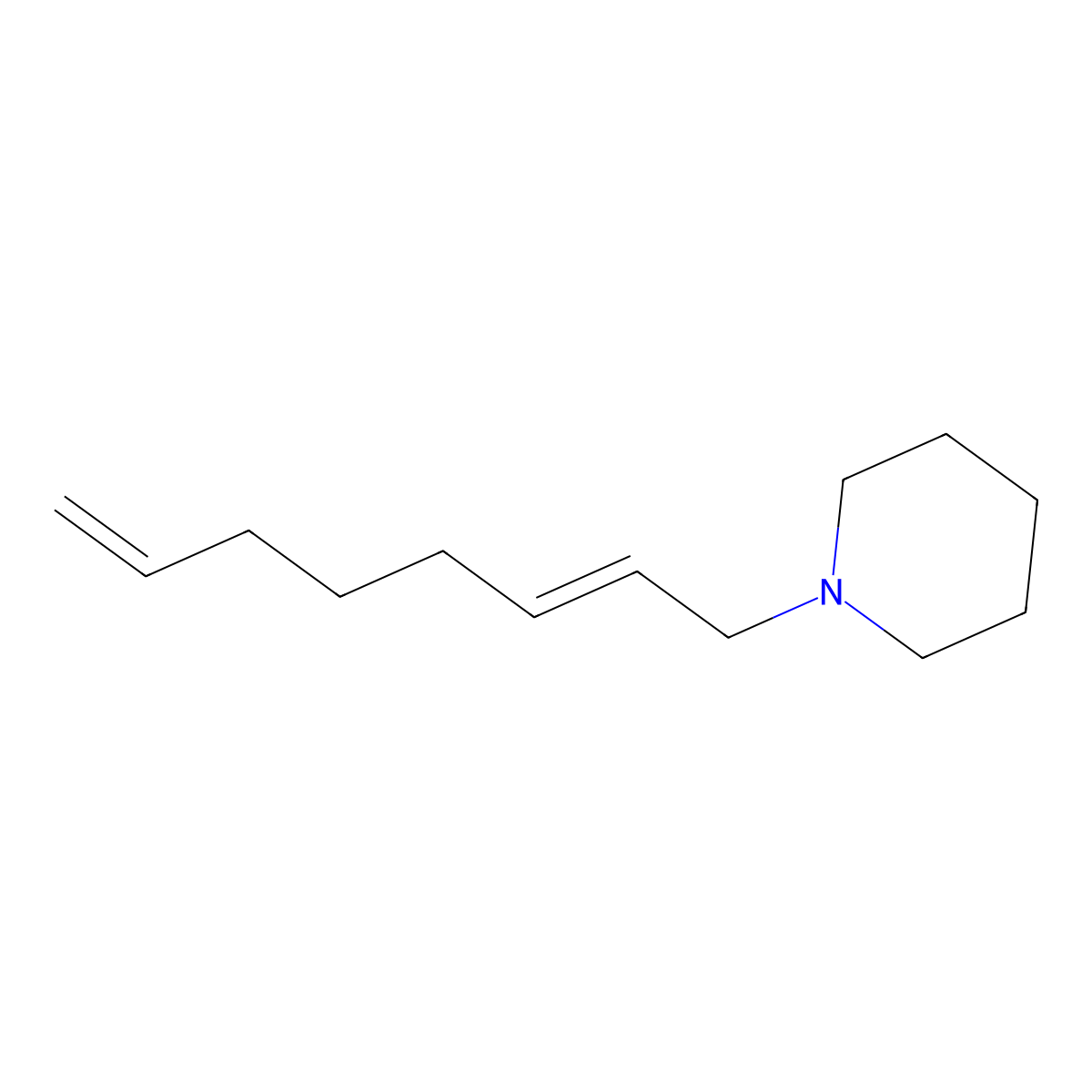 Piperidine, 1-(2,7-octadienyl)- molecular structure, CAS 25017-07-6