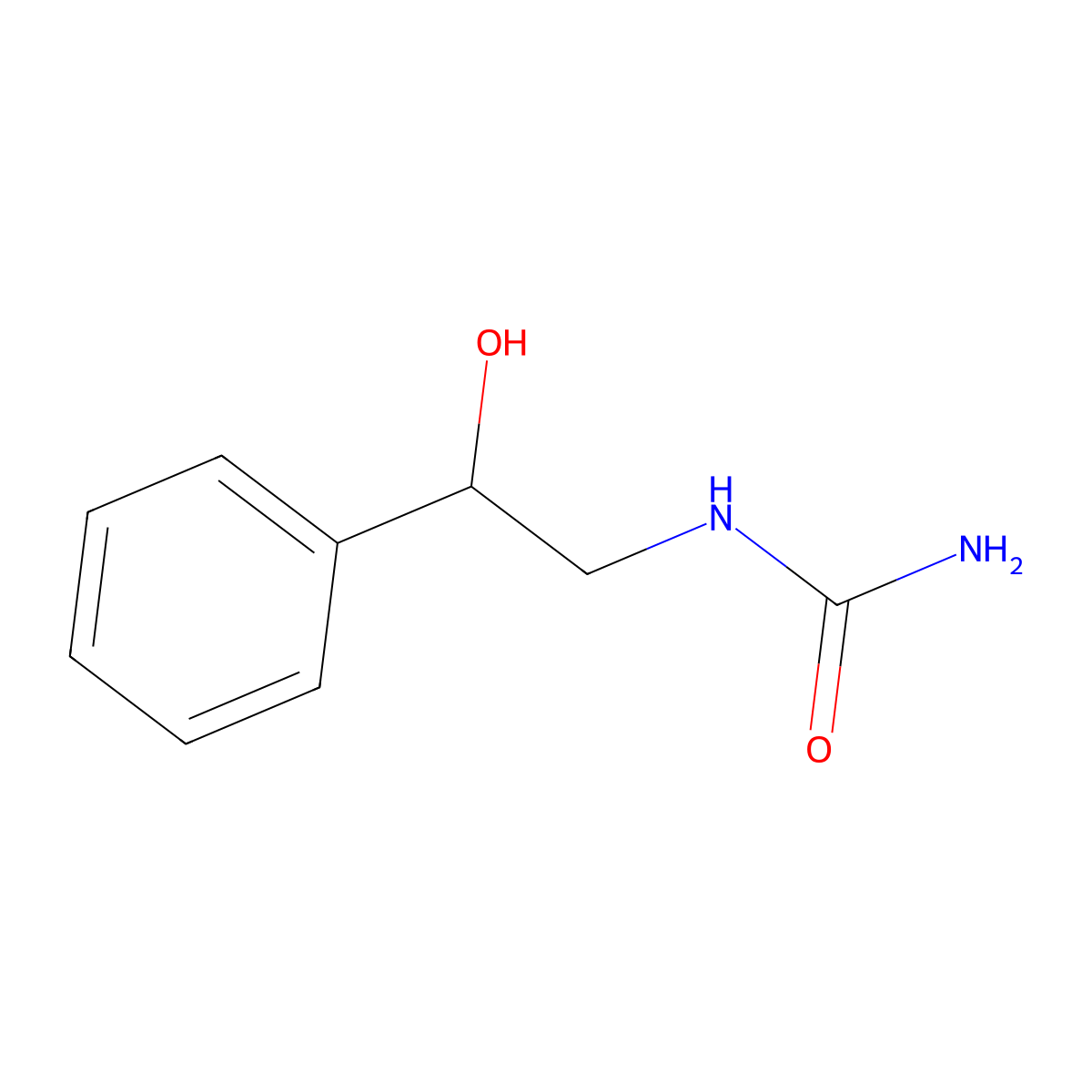 Urea, (beta-hydroxyphenethyl)- molecular structure, CAS 25017-52-1