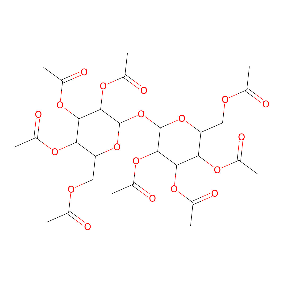 Trehalose octaacetate molecular structure, CAS 25018-27-3