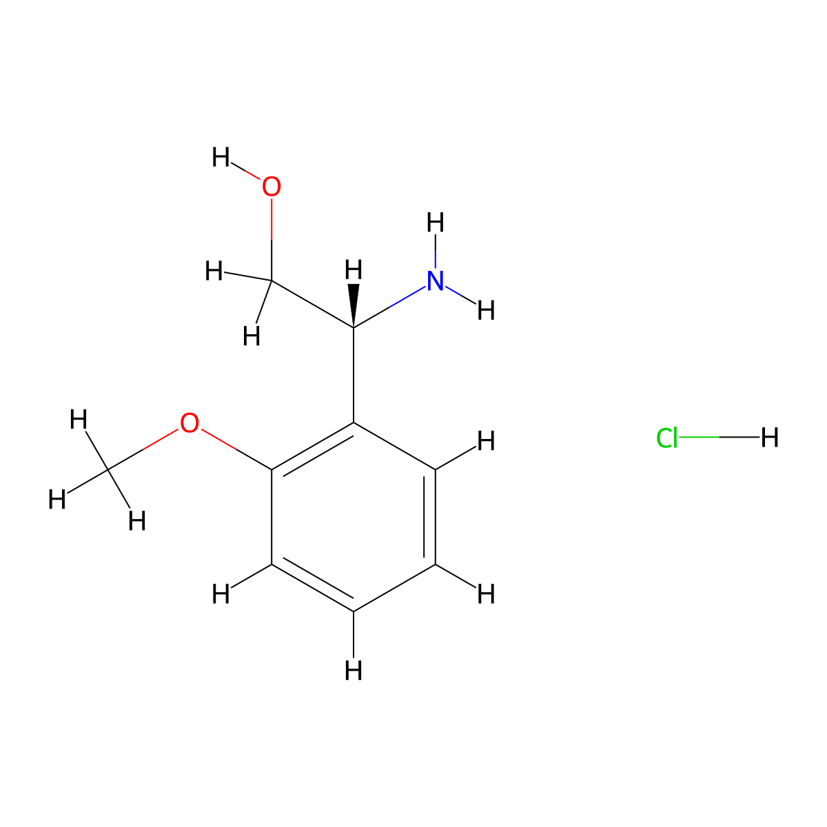 (R)-2-Amino-2-(2-methoxyphenyl)ethanol hydrochloride molecular structure, CAS 2501907-26-0