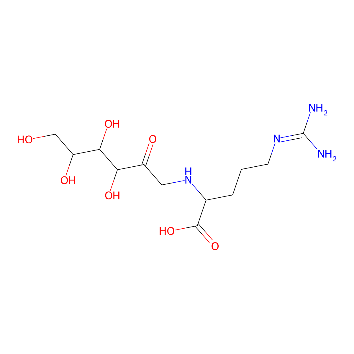 Fructose-arginine molecular structure, CAS 25020-14-8