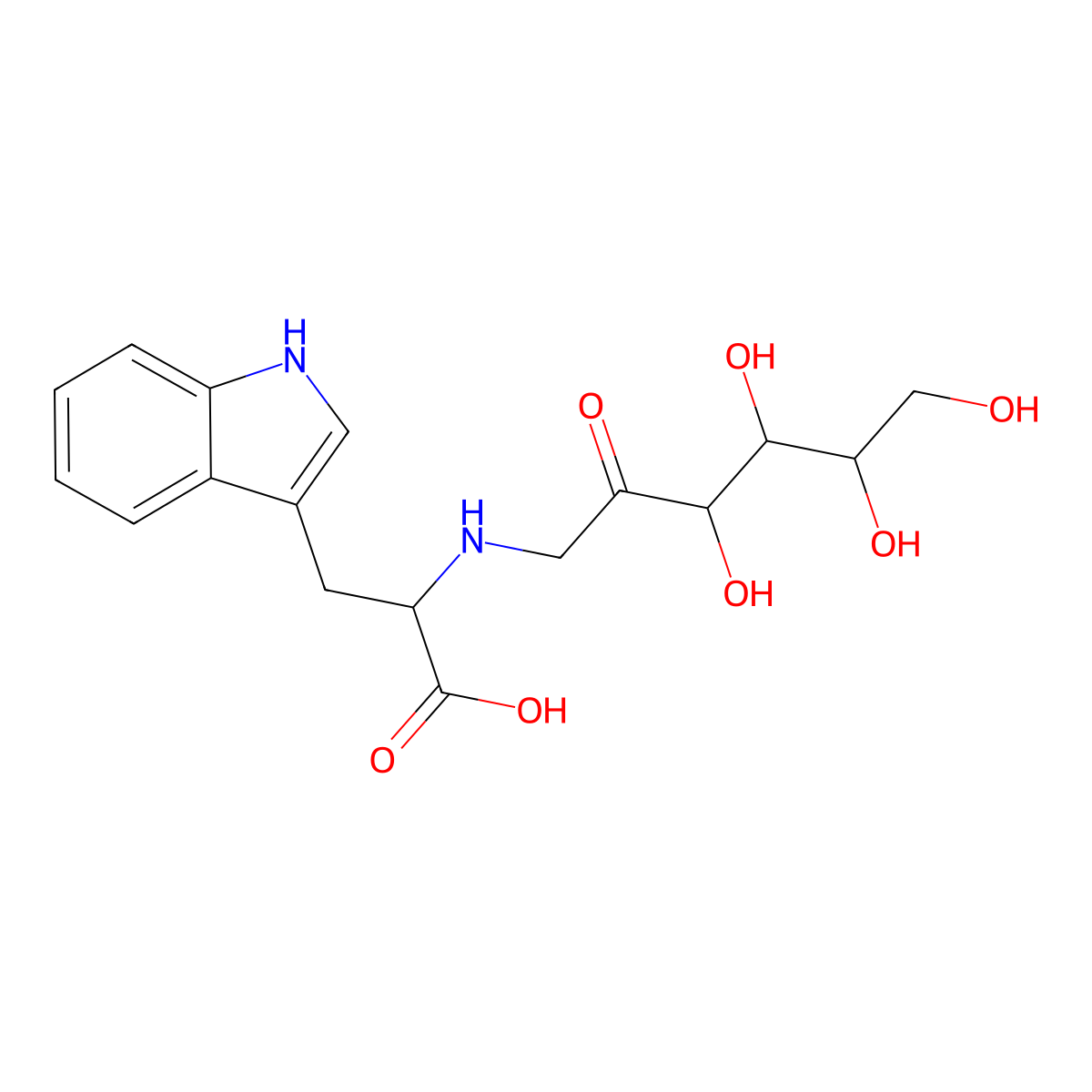 N-(1-Deoxy-D-fructos-1-yl)-L-tryptophan molecular structure, CAS 25020-15-9