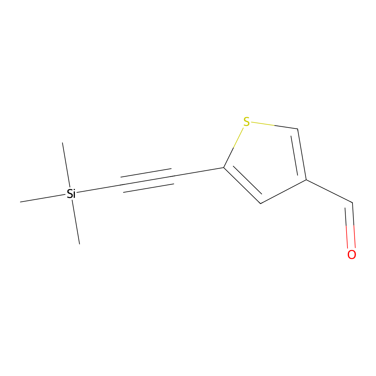 5-[2-(Trimethylsilyl)ethynyl]thiophene-3-carbaldehyde molecular structure, CAS 2502095-22-7