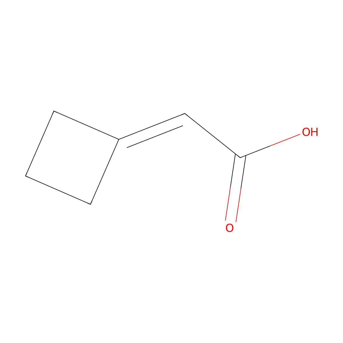 2-Cyclobutylideneacetic acid molecular structure, CAS 25021-04-9