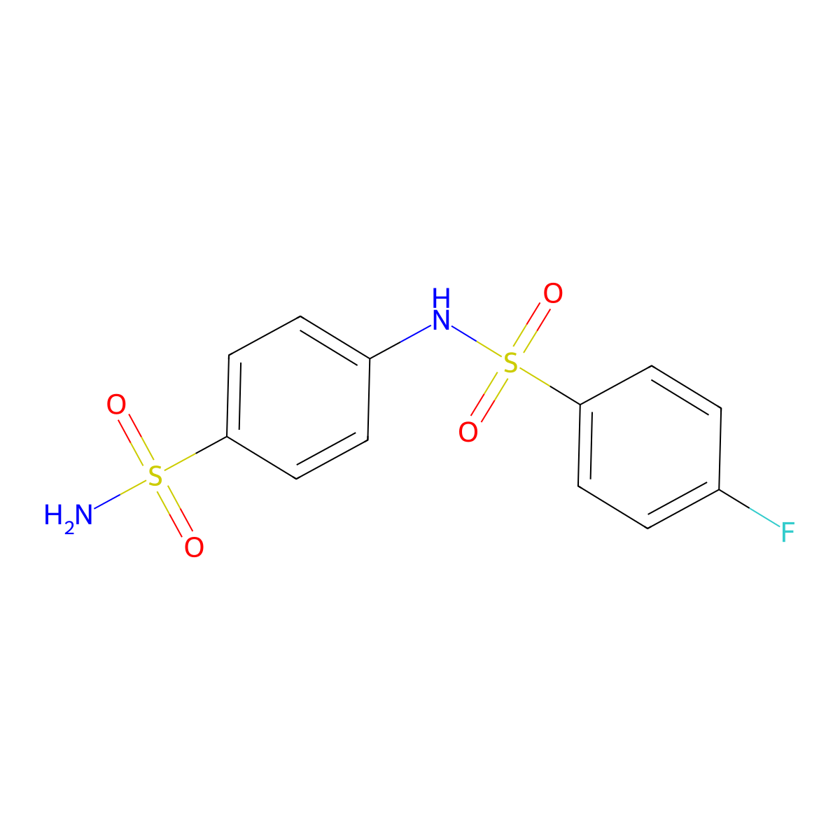 4-fluoro-N-(4-sulfamoylphenyl)benzenesulfonamide molecular structure, CAS 250210-24-3